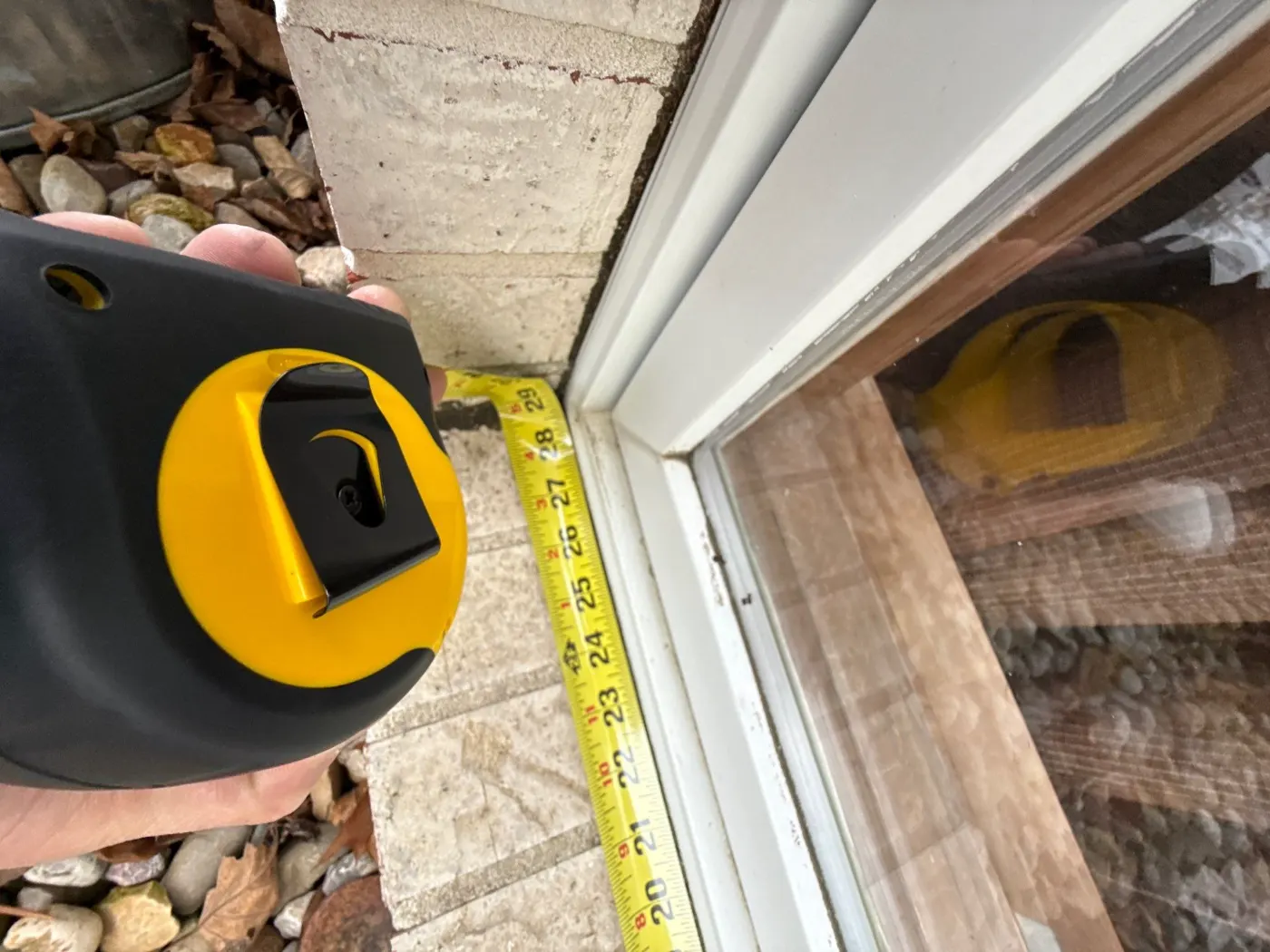 Frame and seal detail on a Whitestown window job